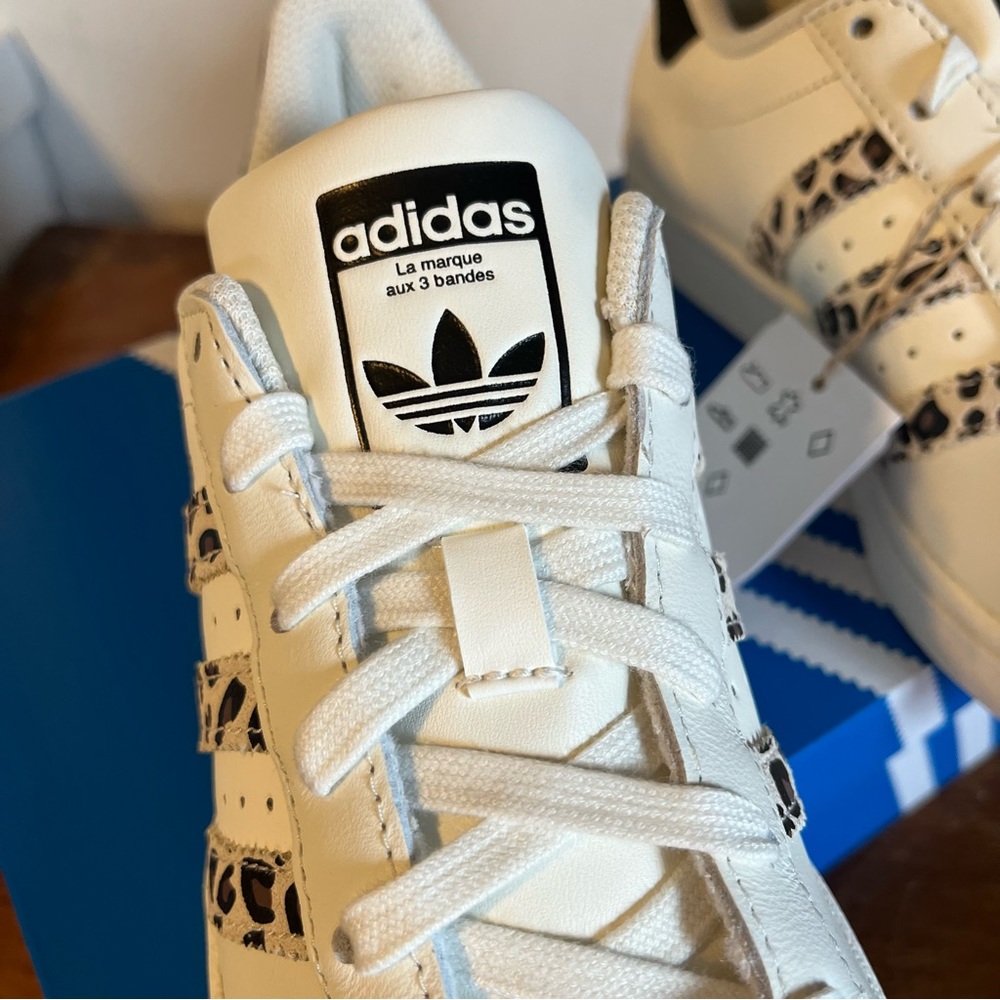 ADIDAS Women's Superstar Leopard Stripe Shoes - Picture 6 of 11